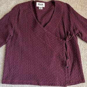 FLAX Jacket Wine Red | Woven Lightweight Layer | Size Small